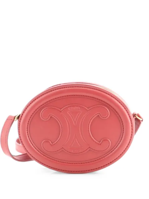 Celine Pre-Owned Triomphe Oval Leather Mini crossbody bag Pink NC1KN1CAJ5SZPD8Z