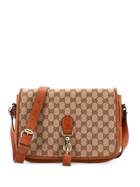 Gucci Pre-Owned Marrakech Messenger Bag GG Canvas with Leather Medium crossbody bag Brown YKGP5F7OKXRNEE9N