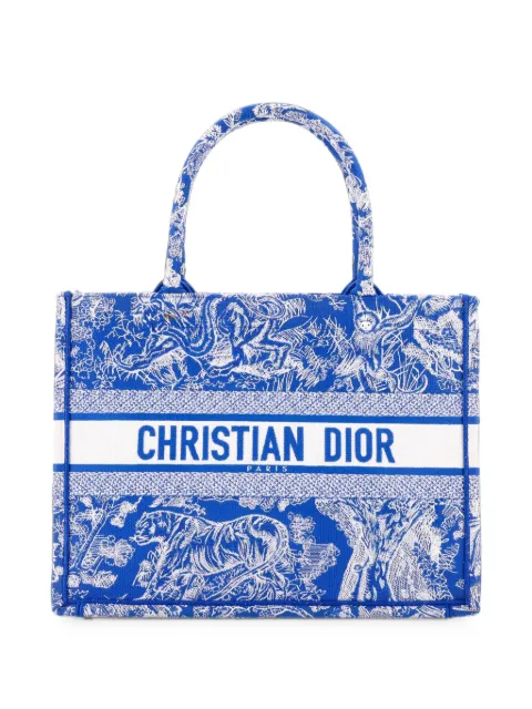 Christian Dior Pre-Owned Book Embroidered Canvas Medium tote bag Blue XHHA9FAMKVPAMXXK