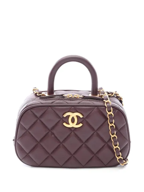 CHANEL Pre-Owned 2021-2026 Mini CC Quilted Lambskin Bowling Bag satchel Brown M3V0H701CIT4R6JW