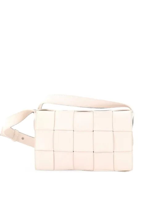 Bottega Veneta Pre-Owned Cassette Maxi Intrecciato Leather crossbody bag White SQFVFIKFAAC124XX