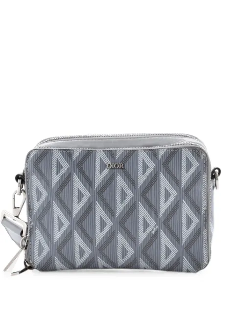 Christian Dior Pre-Owned Double Zip Crossbody Pouch CD Diamond Coated Canvas clutch bag Grey HFDI4URPIR3XKQ5T