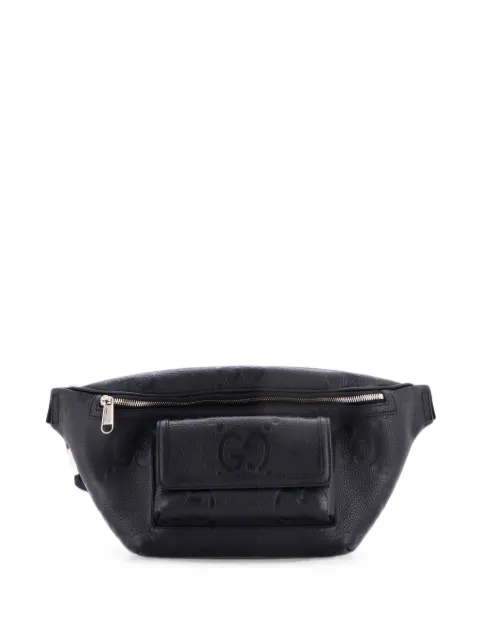 Gucci Pre-Owned Front Pocket Jumbo GG Embossed Leather belt bag Black HMNYVVLZRTJJ2Q2J