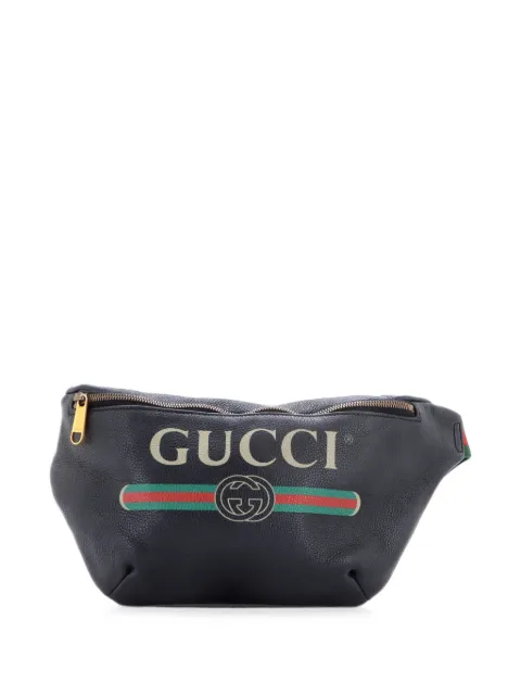 Gucci Pre-Owned Logo Printed Leather Medium belt bag Black XRMTW18XX4OJBCD3