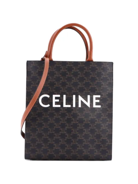 Celine Pre-Owned Vertical Cabas Triomphe Coated Canvas Small tote bag Brown F3DPF2AF2V1HCP91