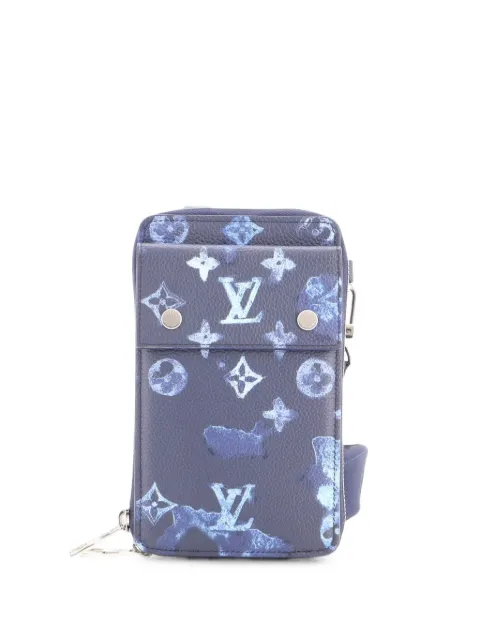 Louis Vuitton Pre-Owned Phone Pouch Limited Edition Monogram Ink Watercolor Leather crossbody bag Blue FK5KC9O2YQ3E8MR7