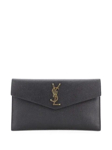 Saint Laurent Pre-Owned Uptown Pouch Leather clutch bag Black O6PK7KH8TCDQL5CP