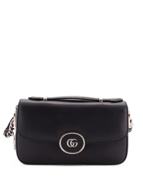 Gucci Pre-Owned Petite GG Flap Leather Mini shoulder bag Black EOZDZL7IAQ9E5YW5