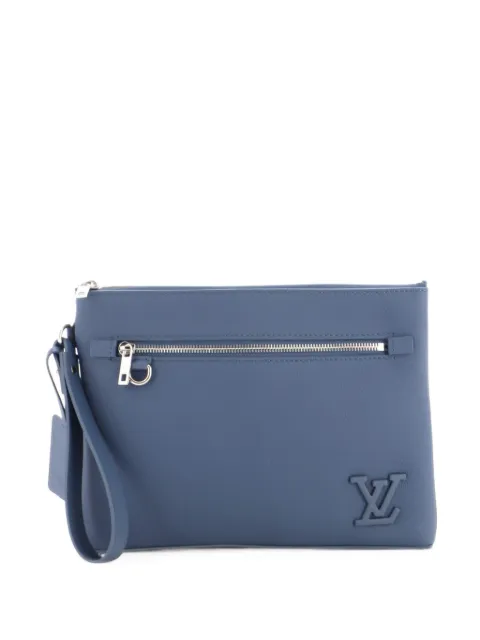 Louis Vuitton Pre-Owned Aerogram iPad Pouch Leather clutch bag Blue E9JRDS1KISG26FQD
