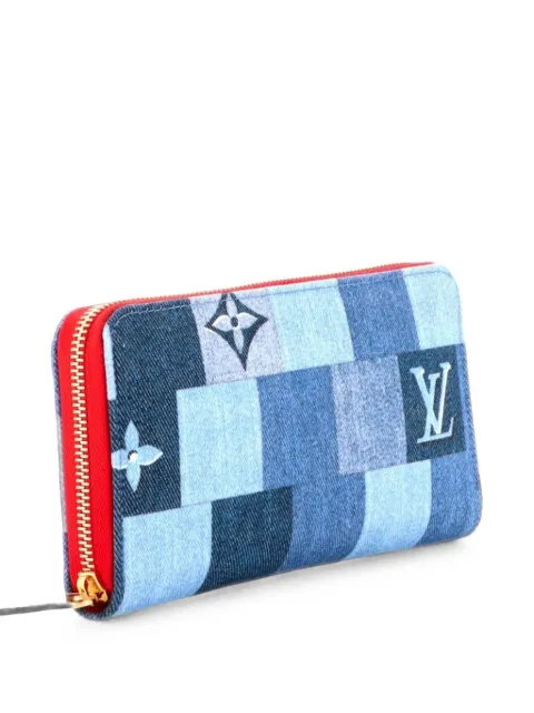 Louis Vuitton Pre-Owned Zippy Wallet Damier and Monogram Patchwork Denim small wallets Blue Z223YK0K2W8OH11M