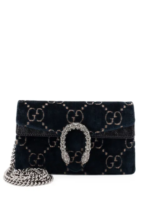 Gucci Pre-Owned Dionysus Bag GG Velvet Super Mini crossbody bag Blue M3I0JAHQEVC3QS3W
