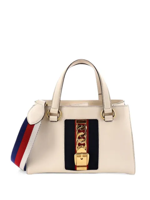 Gucci Pre-Owned Sylvie Top Handle Tote Leather Medium satchel White ZRE2TH3IE18PM5EM