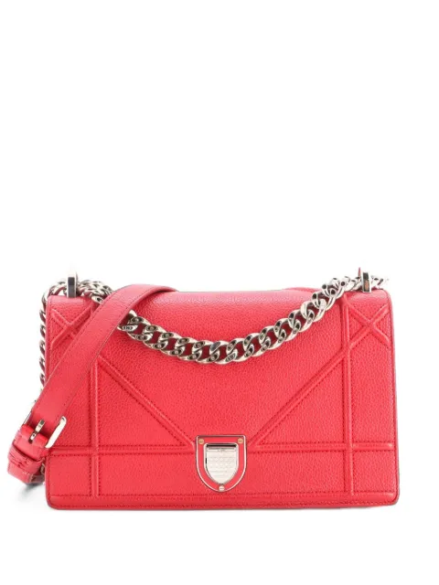 Christian Dior Pre-Owned Diorama Flap Bag Grained Calfskin Small crossbody bag Red ZKVMTLZ77BVJR5U4