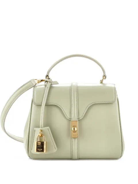 Celine Pre-Owned 16 Top Handle Bag Smooth Calfskin Mini satchel Green M4R6UBRYNQDKTH9K
