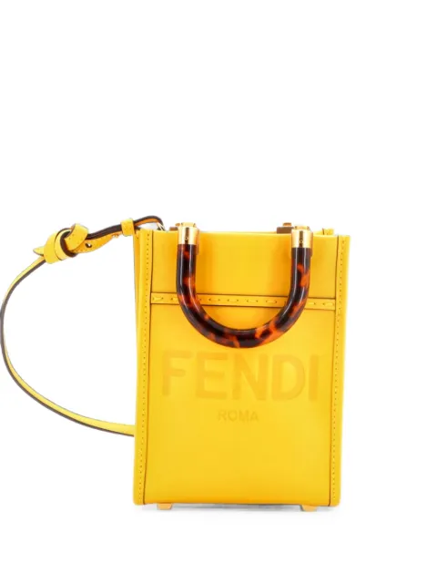 Fendi Pre-Owned Sunshine Shopper Tote Leather Mini crossbody bag Yellow LWPQAYP5Y6LPRKCV