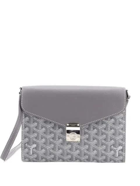 Goyard Pre-Owned Chypre Wallet on Strap Coated Canvas with Leather crossbody bag Grey 9S82CQHVE2TBV6V6