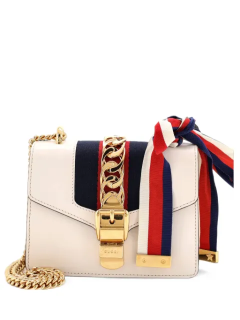 Gucci Pre-Owned Sylvie Chain Shoulder Bag Leather Mini crossbody bag Neutrals D5X2G33E7QSJ3C2C