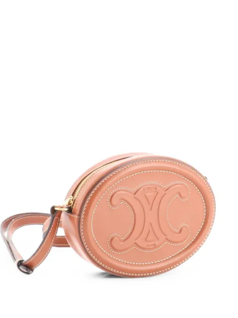 Celine Pre-Owned Triomphe Oval Leather Mini crossbody bag Brown KC7N0UK8JPL9CXJH