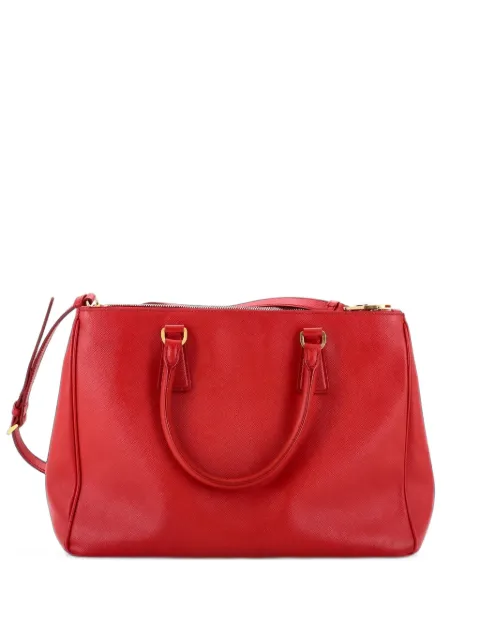 Prada Pre-Owned Double Zip Lux Saffiano Leather Large tote bag Red C0DRJTIXEC90YE6Y