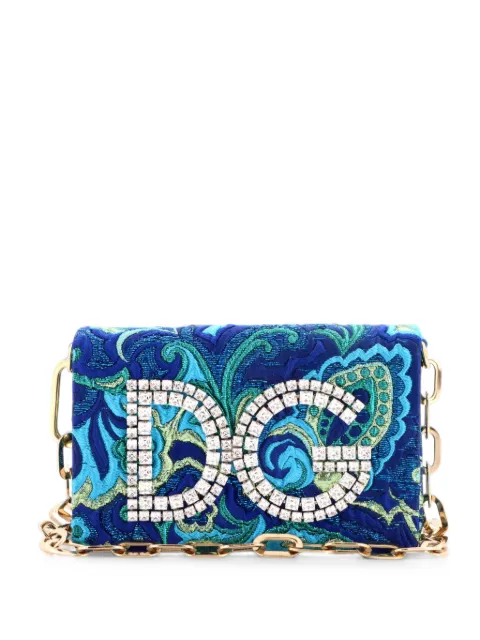 Dolce & Gabbana Pre-Owned DG Girls Flap Bag Metallic Fabric Small shoulder bag Blue C6VKJEAC7GZFIQAZ