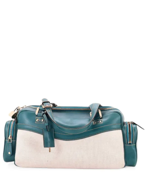 Gucci Pre-Owned Multipocket Leather and Canvas East West shoulder bag Green LI0GT6L2FXLO2WN9