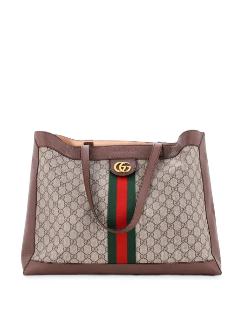 Gucci Pre-Owned Disney Three Little Pigs Ophidia Soft Open GG Coated Canvas East West tote bag Brown LD6B5NXN6LEZZX12