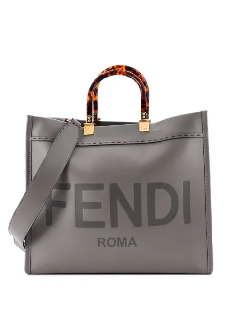 Fendi Pre-Owned Sunshine Shopper Leather Medium tote bag Grey VZRFNROMYY6VIOVR