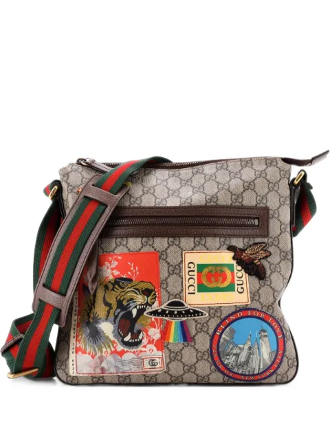 Gucci Pre-Owned Courrier Zip Messenger GG Coated Canvas with Applique Medium crossbody bag Brown VI2EAXG2V0BGCHZY