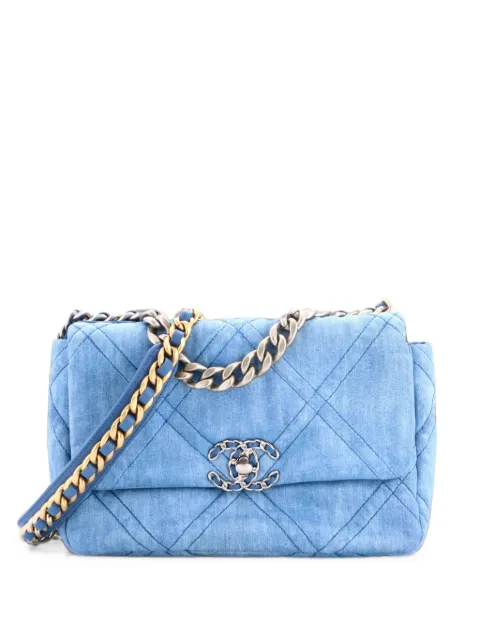 CHANEL Pre-Owned 19 Flap Bag Quilted Denim Medium shoulder bag Blue L47VXKN6174KPGOZ