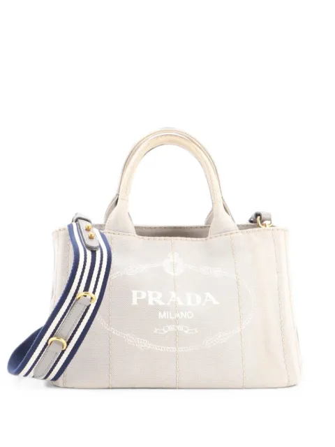Prada Pre-Owned Canapa Convertible Canvas Mini tote bag Neutrals 8JTL9Z4Q5J5ASSFG