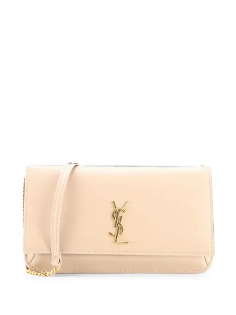 Saint Laurent Pre-Owned Classic Monogram Phone Holder Shoulder Bag Leather crossbody bag Neutrals 8MA70LDK12Y0ACIO