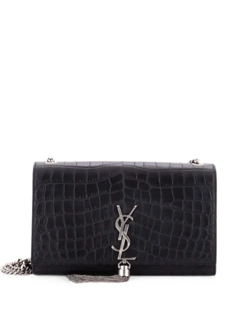 Saint Laurent Pre-Owned Classic Monogram Tassel Crocodile Embossed Leather Medium crossbody bag Black K8EEZYD6YGUQEB2C