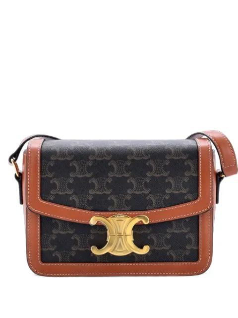 Celine Pre-Owned Triomphe Triomphe Coated Canvas Teen shoulder bag Brown 881SZFNONNEYQ6J9