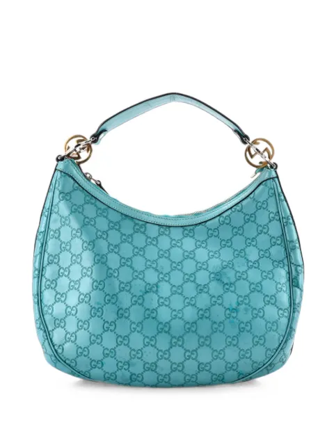 Gucci Pre-Owned Twins Guccissima Leather Medium hobo bag Blue BMYKDYN50CI4GG25