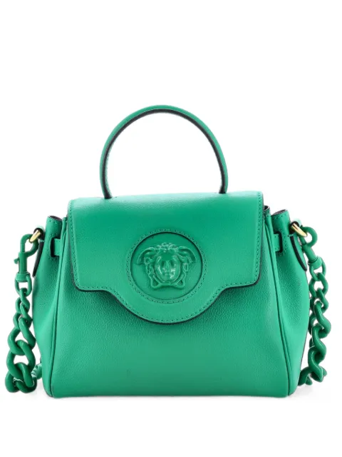 Versace Pre-Owned La Medusa Top Handle Bag Leather Small satchel Green BK15J59VWE29OB7W