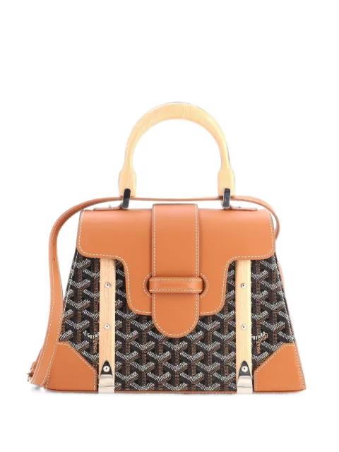 Goyard Pre-Owned Saigon Top Handle Bag Coated Canvas with Leather PM satchel Brown 3YLMAR4JNIB11STU