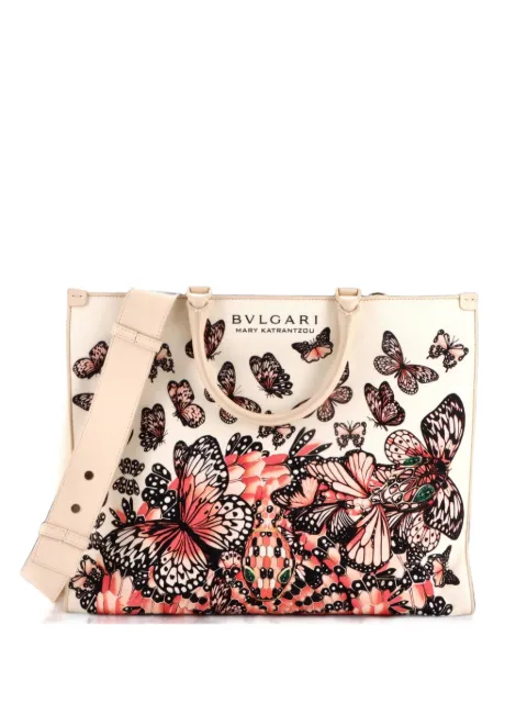 Bvlgari Pre-Owned Convertible Shopping Printed Canvas and Leather Medium tote bag Multicolour 4JXRVM30USSD11OU