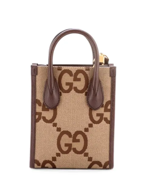 Gucci Pre-Owned Vertical Tote Jumbo GG Canvas Mini crossbody bag Brown 5899VWPHO6LB45JD