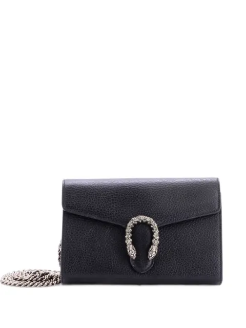 Gucci Pre-Owned Dionysus Chain Wallet Leather with Embellished Detail Small crossbody bag Black 4L2GCS5AM95UZL6I