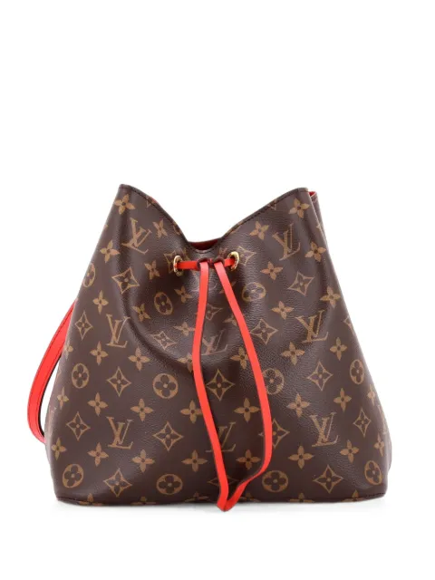 Louis Vuitton Pre-Owned NeoNoe Handbag Monogram Canvas with Leather MM bucket bag Red 1KQMEGWZIDVJV517