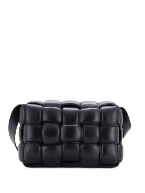 Bottega Veneta Pre-Owned Cassette Padded Maxi Intrecciato Leather crossbody bag Black 21G8EKETP6D87WEU
