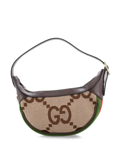 Gucci Pre-Owned Ophidia Half Moon Bag Jumbo GG Canvas Mini hobo bag Brown 1ZF7BEO95PAIZE2C