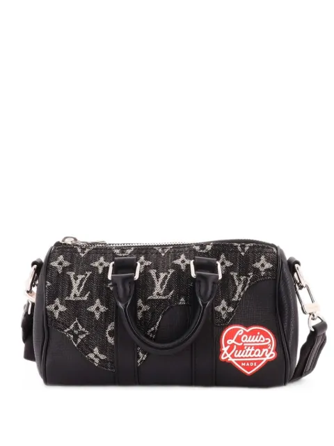 Louis Vuitton Pre-Owned Nigo Keepall Bandouliere Bag Monogram Denim and Taurillon Leather XS shoulder bag Black 2DOQXK5RF344C2EA