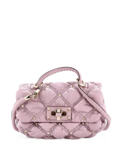 Valentino Garavani Pre-Owned SpikeMe Flap Bag Quilted Leather Small crossbody bag Pink B1B4ZGR6NXEHAZD2