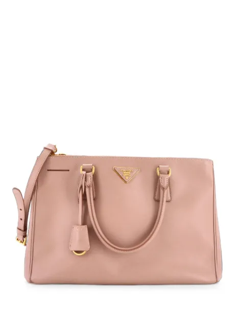 Prada Pre-Owned Double Zip Lux Saffiano Leather Medium tote bag Neutrals 39Z5UT6RLDODVFRX
