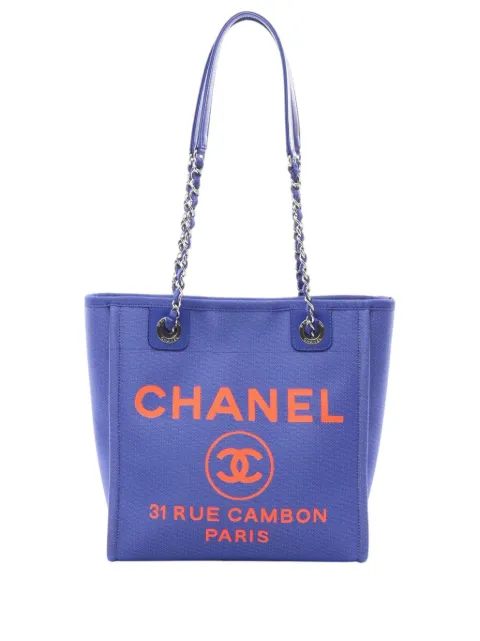 CHANEL Pre-Owned 2021 Mini Canvas Deauville tote bag Blue HBGAFK407JUJLKMM