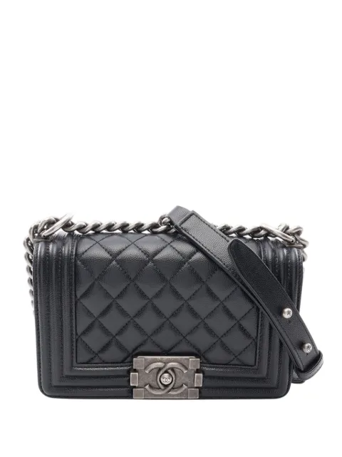 CHANEL Pre-Owned 2019 Small Quilted Caviar Boy Flap crossbody bag Black 9DKF5690YZIN7L68