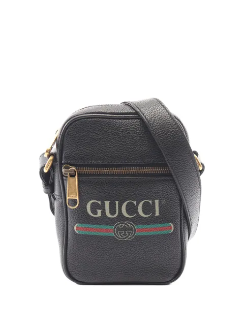 Gucci Pre-Owned 2016-2026 Mini Grained Calfskin Logo crossbody bag Black SUB7L53JZLKYJSE5