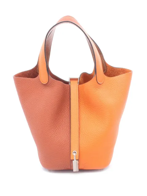 Hermès Pre-Owned 2023 Bicolor Clemence Picotin Lock 18 handbag Orange LY8F000JXOX9K1AU