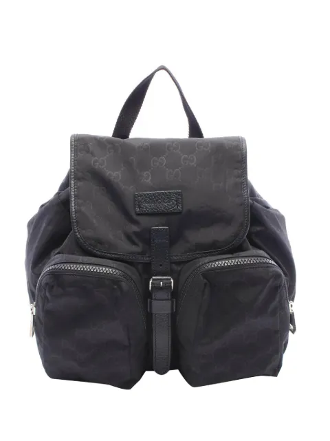 Gucci Pre-Owned 2016-2026 GG Nylon Double Front Pocket backpack Black C10CVOF0OQ78KXDR